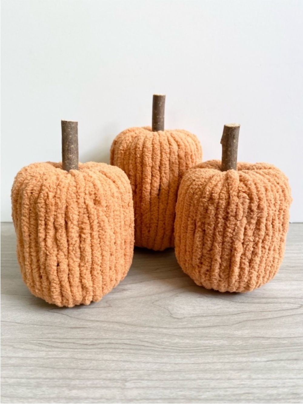 Orange Pumpkin Decor Set of 3 Handmade